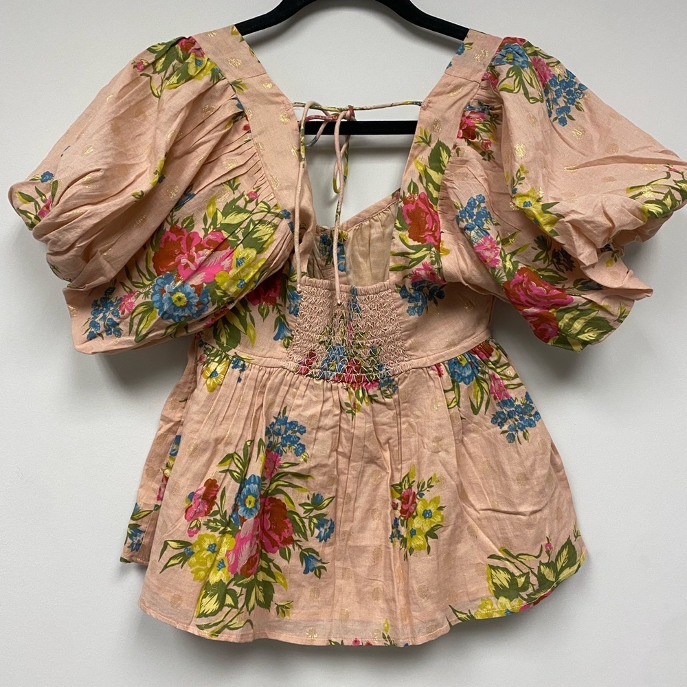 Anthropologie Women’s Size Small Love The Label Rosette Babydoll Top - Picture 5 of 11